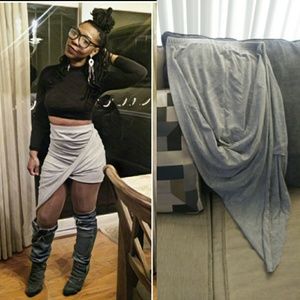 Gray asymmetrical skirt